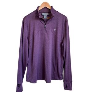 Ariat Womens Gridwork Quarter Zip Baselayer Top Size XXL Huckleberry Equestrian